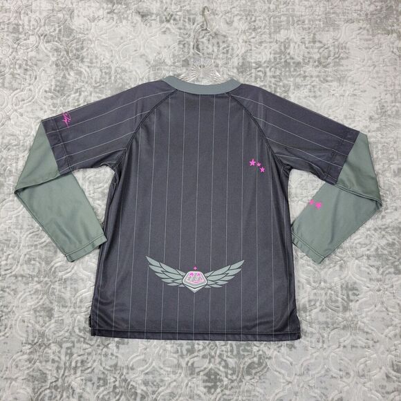 Troy Lee Designs Shirt Girls Large Gray Black Motocross Cycling Jersey - Picture 7 of 8